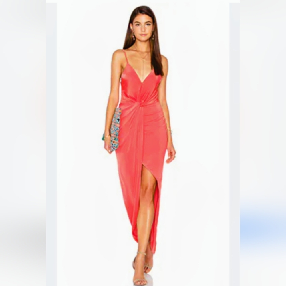 Lover's+Friends Eye Catching  Slinky Jersey Maxi Dress W/ Knotted Waist  Sz M